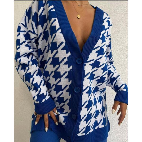 Cardigan Dama Bumbac Comfy Albastru