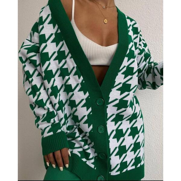 Cardigan Dama Bumbac Comfy Verde