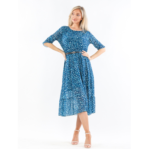 Rochie Dama YasmineOne Turcoaz cu Bleu image0
