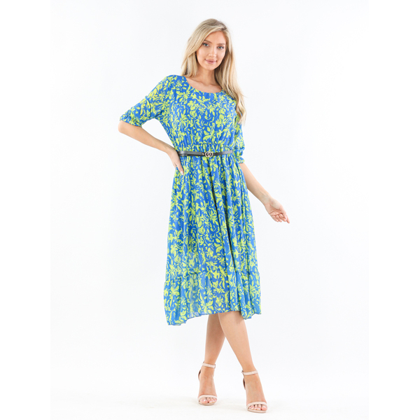 Rochie Dama YasmineOne Albastru cu Galben image1