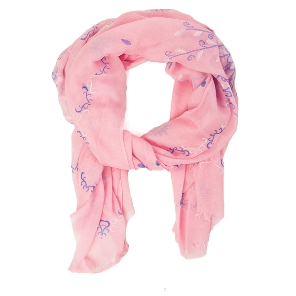 Esarfa Din Panza Cu Model Floare Garden Roz