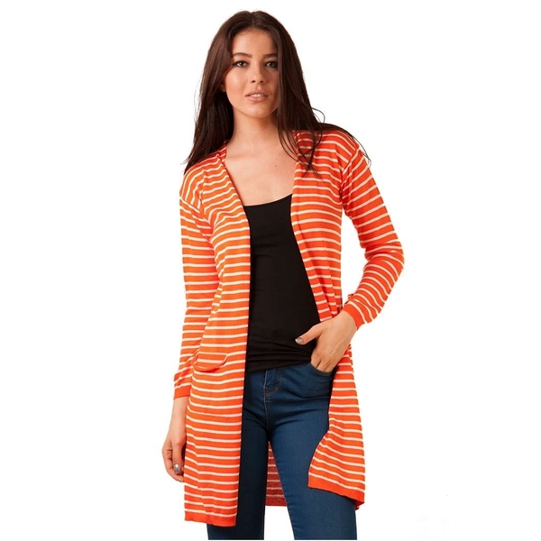 Cardigan Dama Lung In Dungi Corai Si Alb