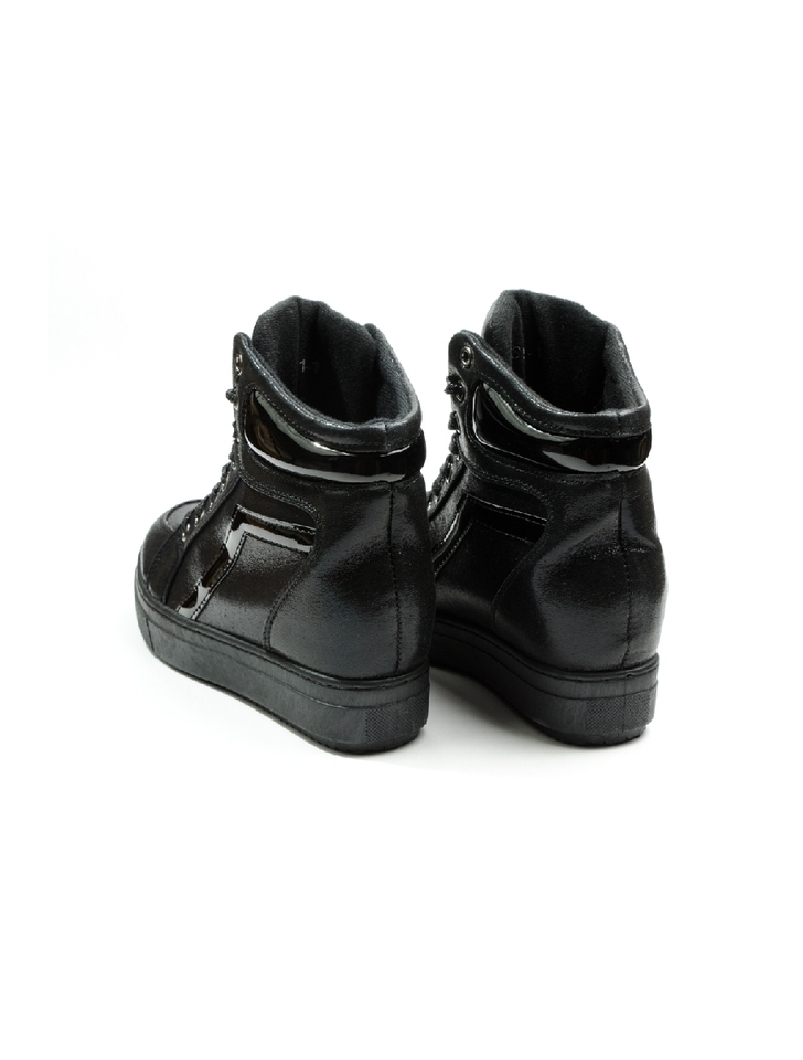 Sneakers Dama Cu Siret Si Platforma HighLander Negru