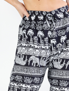 Pantaloni Dama Thriftye Thirteen Negru si Alb