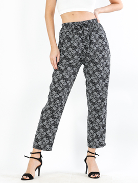 Pantaloni Dama Thriftye Sixteen Negru si Alb