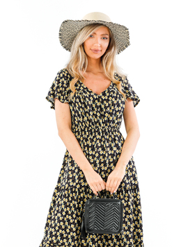 Rochie Dama Brennan Two Negru si Galben