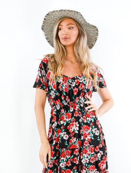 Rochie Dama Brennan Two Negru si Rosu