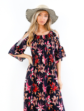 Rochie Dama Fiona Twenty Negru si Mov