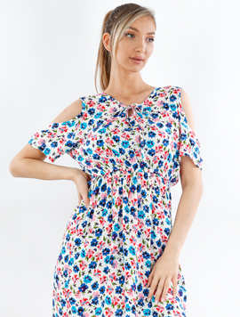 Rochie Dama Yellys Twenty Alb si Roz
