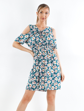 Rochie Dama Yellys Twenty Verde si Alb