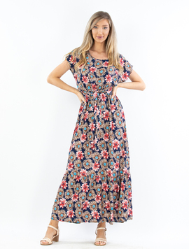 Rochie Dama Panza Duffye Bleumarin si Maroniu
