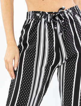 Pantaloni Dama Panza Kyoth Negru si Alb