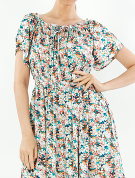 Rochie Dama Andona One Alb si Verde