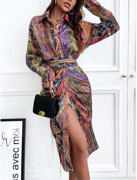 Rochie Dama Satin Belluda Multicolor