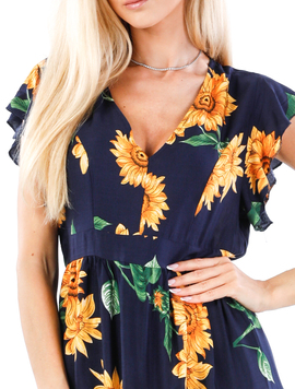 Rochie Dama Khyrtha Seventeen Negru si Galben