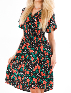 Rochie Dama Panza Dorytha Negru si Caramiziu