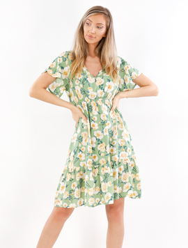 Rochie Dama Montague Eighteen Vernil si Galben