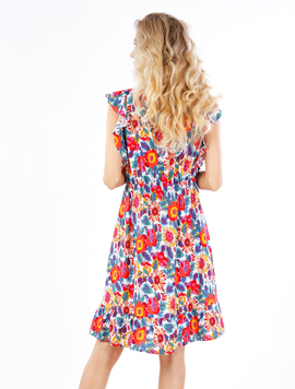 Rochie Dama Yhnola Twenty Five Alb si Portocaliu