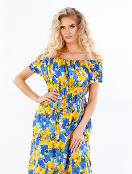 Rochie Dama Stery Fourteen Albastru si Galben