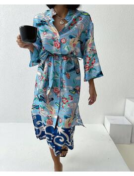 Rochie Dama Satin LongBeach Albastru