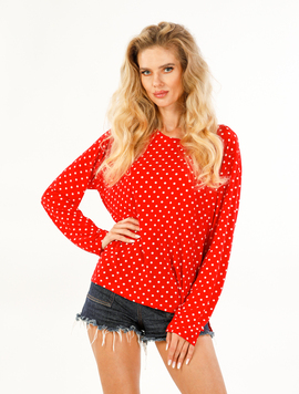 Bluza Dama Lycra ComfylLoose Rosu Alb