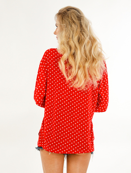 Bluza Dama Lycra ComfylLoose Rosu Alb
