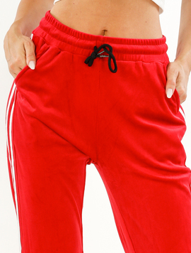 Pantaloni Dama Catifea StripesVelvet Rosu