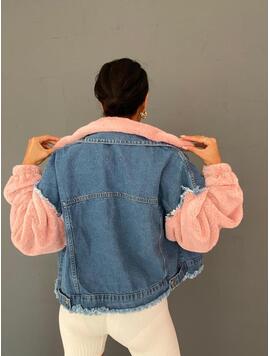 Geaca Dama DenimFluffy Roz