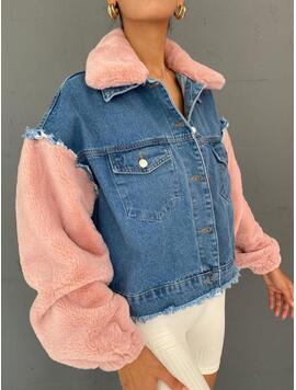 Geaca Dama DenimFluffy Roz