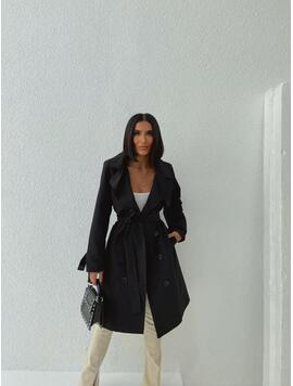 Trench Coat Dama Barbara First Negru