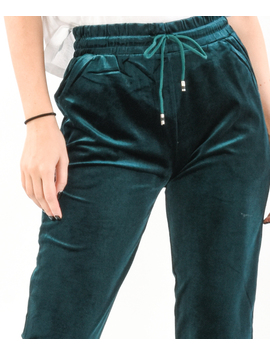 Pantaloni Dama Velvet Verde