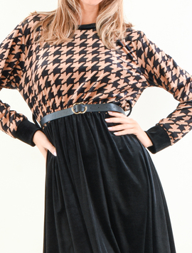 Rochie Dama VelvetMaze Negru cu Bej III