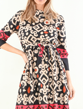 Rochie Dama LycraCrep Anaya Bej cu Roz