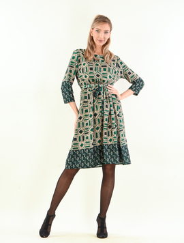 Rochie Dama LycraCrep Zenith Verde Bej