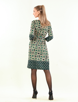 Rochie Dama LycraCrep Zenith Verde Bej