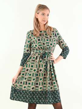 Rochie Dama LycraCrep Zenith Verde Bej