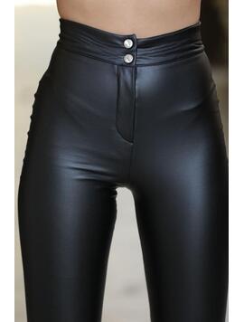 Pantaloni Dama Piele Ecologica MaddyOne Negru