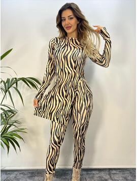 Compleu Dama 2 Piese Alma Bej Negru