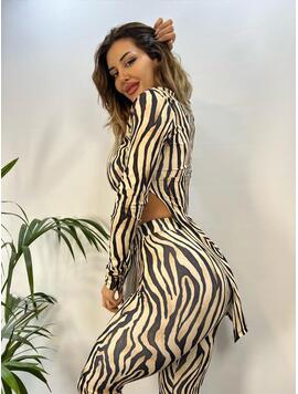 Compleu Dama 2 Piese Alma Bej Negru