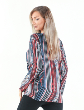 Bluza Dama RamyaPrint Albastru cu Rosu
