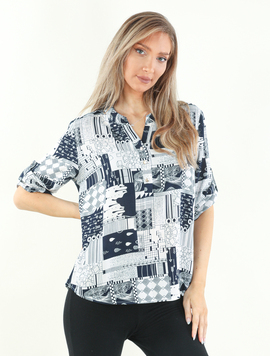 Bluza Dama Scarlette Alb Bleumarin