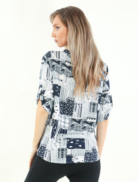 Bluza Dama Scarlette Alb Bleumarin