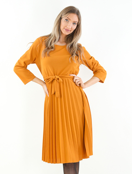 Rochie Dama Lycra Crep Scarlett Mustar