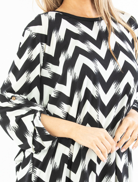 Bluza Dama Sandy Alb cu Negru