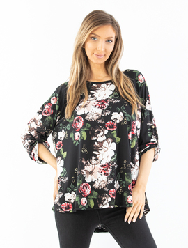 Bluza Dama Sandy Negru cu Rosu