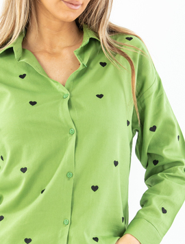 Camasa Dama MiniHearts Verde