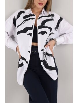 Camasa Dama AbstractLady Alb