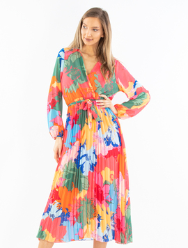 Rochie Dama Sunnyday Roz cu Verde