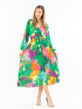 Rochie Dama Sunnyday Verde cu Mov