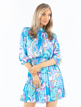 Rochie Dama Satin Dooriya Bleu